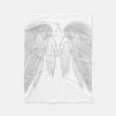 ANGEL WINGS Monogram White Fleece Deken (Voorkant)