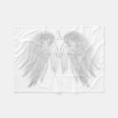 ANGEL WINGS Monogram White Fleece Deken (Voorkant (Horizontaal))