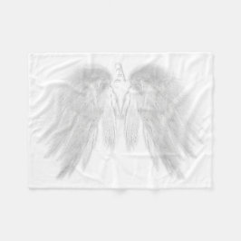 ANGEL WINGS Monogram White Fleece Deken