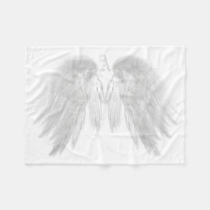 ANGEL WINGS Monogram White Fleece Deken