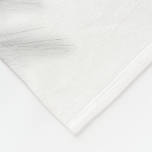 ANGEL WINGS Monogram White Fleece Deken (Hoek)