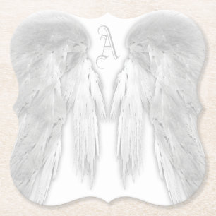 ANGEL WINGS Monogram White Kartonnen Onderzetters