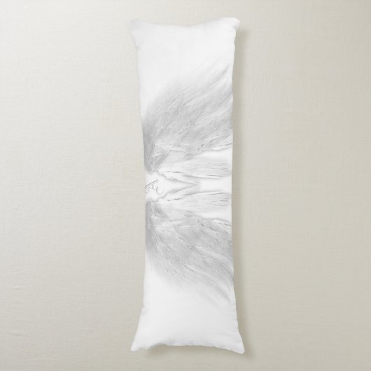 ANGEL WINGS Monogram White Lichaamskussen (Voorkant Verticaal)