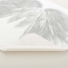 ANGEL WINGS Monogram White Sherpa Deken
