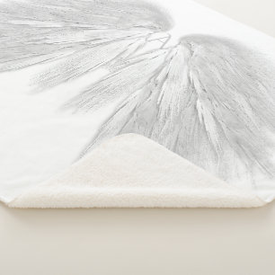 ANGEL WINGS Monogram White Sherpa Deken