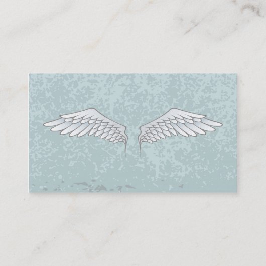 Angel Wings Muddy Blue Visitekaartje (Achterkant)