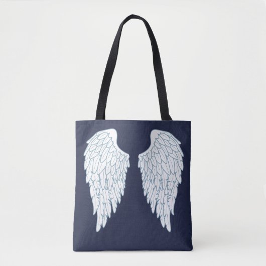 Angel Wings & Navy Blue Tote Bag (Voorkant)