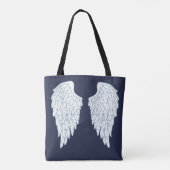 Angel Wings & Navy Blue Tote Bag (Achterkant)