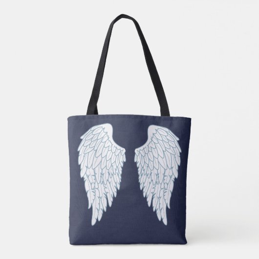 Angel Wings & Navy Blue Tote Bag (Achterkant)