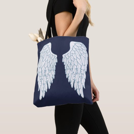 Angel Wings & Navy Blue Tote Bag (Dichtbij)