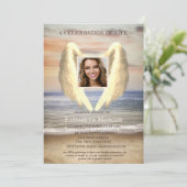 Angel Wings Ocean Beach Fotoviering van het leven Kaart (Staand voorkant)