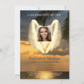 Angel Wings Ocean Sunset Fotoviering van het leven Kaart (Voorkant)