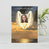 Angel Wings Ocean Sunset Fotoviering van het leven Kaart (Staand voorkant)