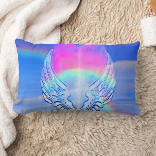 Angel Wings omringd door een hart Kussen (Deken)