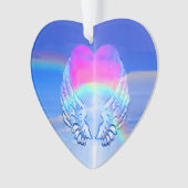 Angel Wings omringd door een hart Ornament (voorkant)