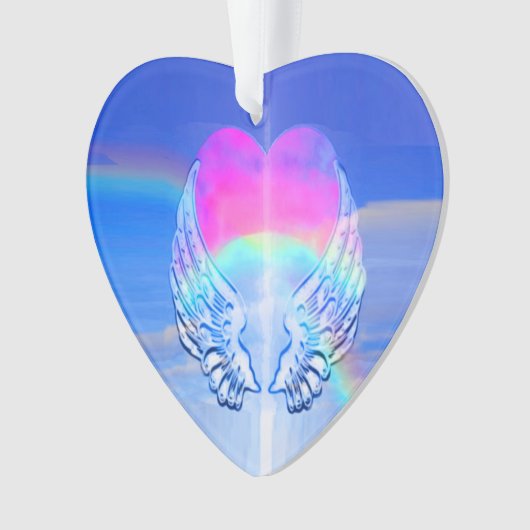 Angel Wings omringd door een hart Ornament (voorkant)