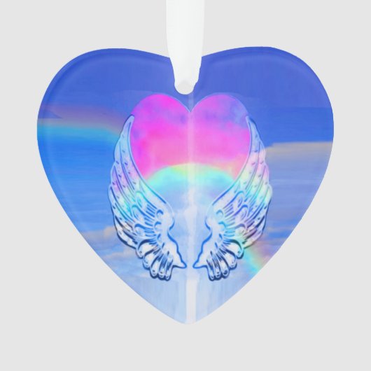 Angel Wings omringd door een hart Ornament (voorkant)