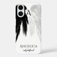 ANGEL WINGS 'Only Half Evil' Monogram Funny