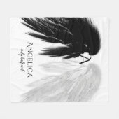 ANGEL WINGS 'Only Half Evil' Monogram Funny Fleece Deken (Voorkant (Horizontaal))