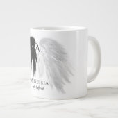 ANGEL WINGS 'Only Half Evil' Monogram Funny Grote Koffiekop (Voorkant rechts)