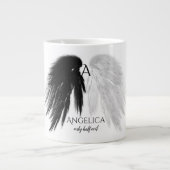 ANGEL WINGS 'Only Half Evil' Monogram Funny Grote Koffiekop (Voorkant)