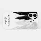 ANGEL WINGS 'Only Half Evil' Monogram Funny iPhone 16 Hoesje (Achterkant horizontaal)