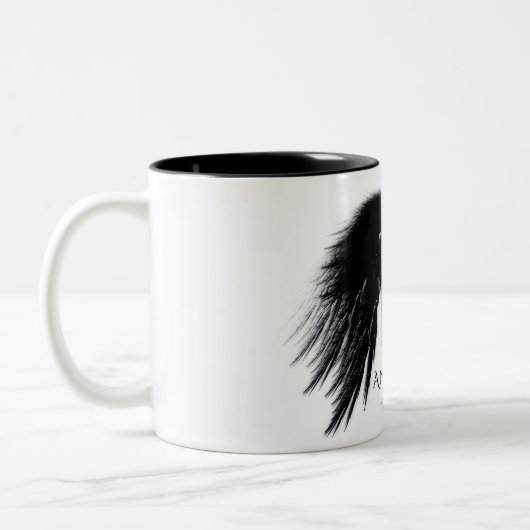 ANGEL WINGS 'Only Half Evil' Monogram Funny Tweekleurige Koffiemok (Links)