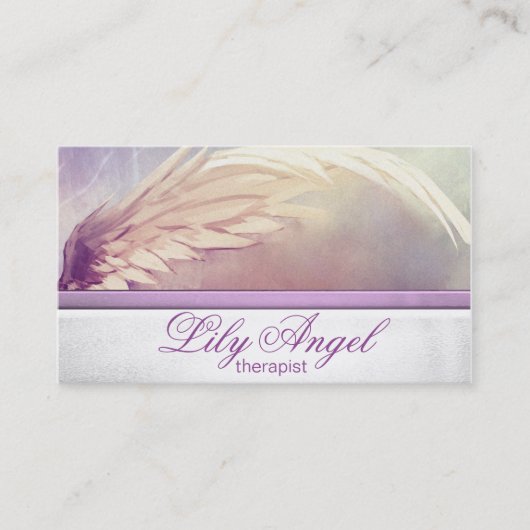 Angel Wings Paars Lavender visitekaartje (Voorkant)