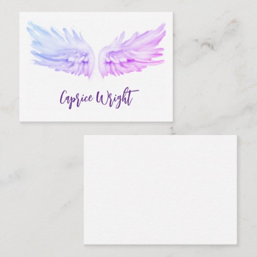 Angel wings paarse psychische visitekaartje (Voorkant / Achterkant)