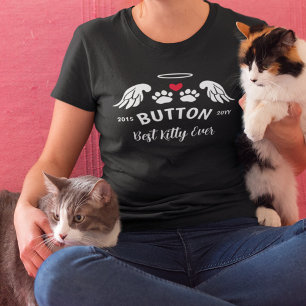Angel Wings Paws Hart Beste Kat Ooit Gedenkteken v Tri-Blend Shirt