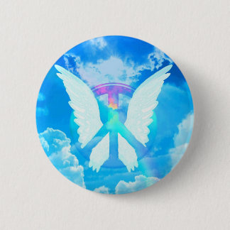 Angel Wings & Peace Ronde Button 5,7 Cm
