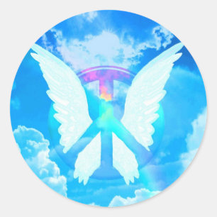 Angel Wings & Peace Ronde Sticker
