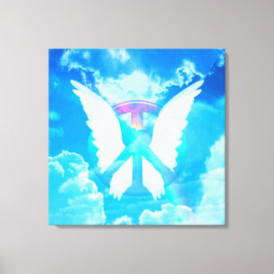 Angel Wings & Peace Sign Canvas Afdruk