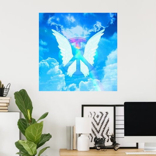 Angel Wings & Peace Sign Poster (Thuiskantoor)