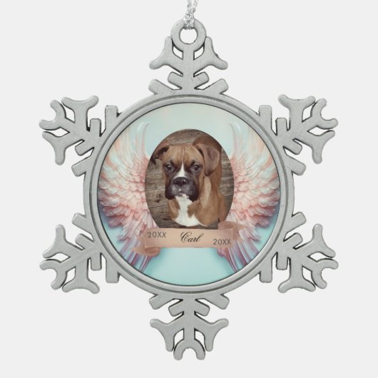 Angel Wings Pet Memorial Snowflake Ornament (Voorkant)