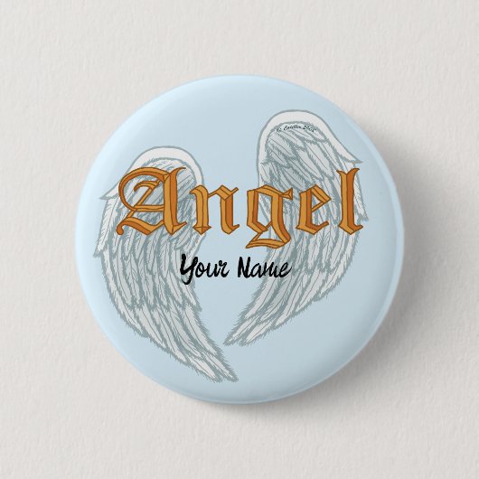 Angel Wings Pin Ronde Button 5,7 Cm (Voorkant)