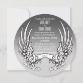 Angel Wings & Ribbon Banner Wedding Invitation Save The Date (Voorkant)