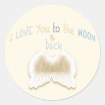 Angel Wings Ronde Sticker, Glanzend