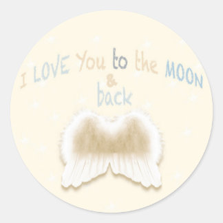 Angel Wings Ronde Sticker, Glanzend Sticker