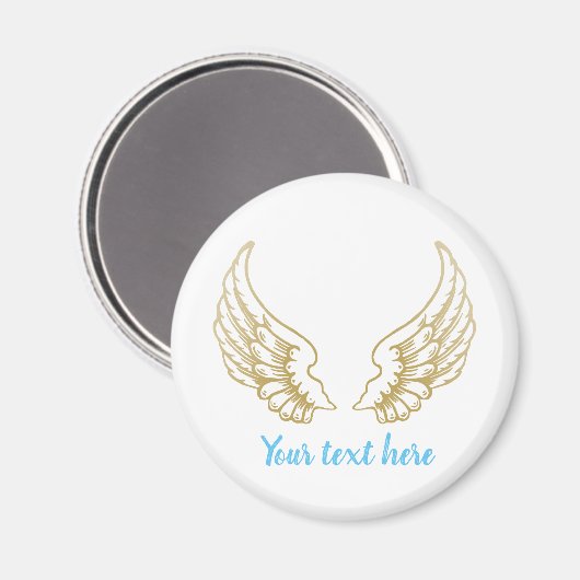  ANGEL WINGS ROUND STICKER MAGNEET (Voorkant / Achterkant)