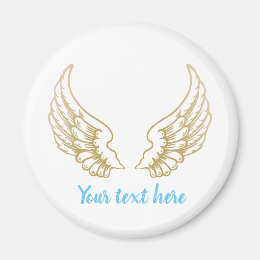 ANGEL WINGS ROUND STICKER MAGNEET (Voorkant)