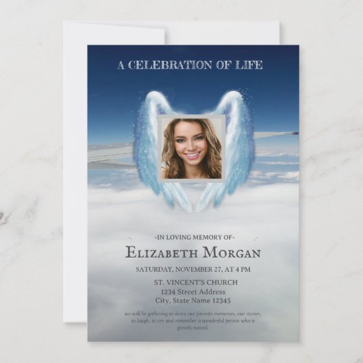 Angel Wings Sky Fotoviering van het Leven Kaart (Voorkant)