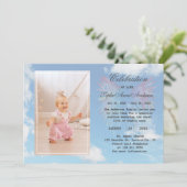 Angel Wings Sky Viering van het Leven Foto Geheuge Kaart (Staand voorkant)