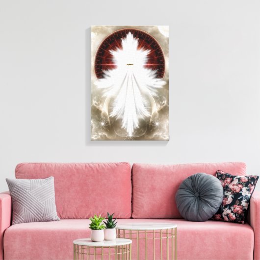 Angel Wings Snowflake Fractal Art Canvas Afdrukken (Insitu (Woonkamer))