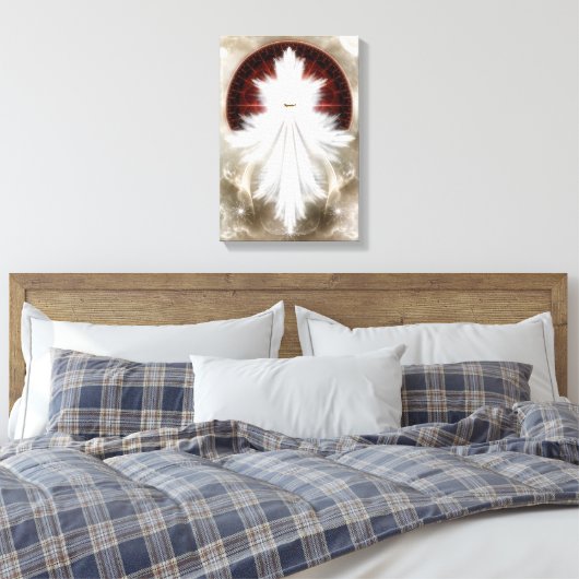 Angel Wings Snowflake Fractal Art Canvas Afdrukken (Insitu (Slaapkamer))