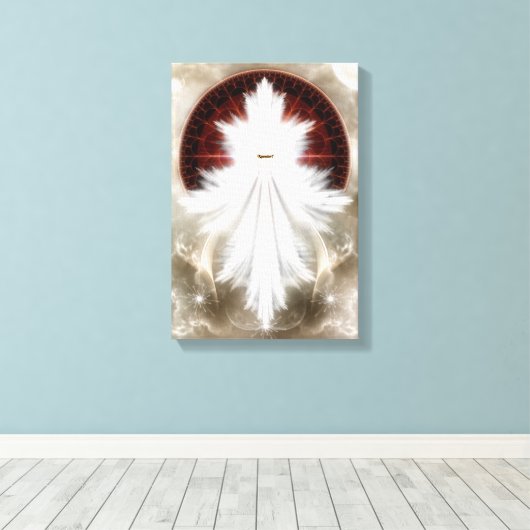 Angel Wings Snowflake Fractal Art Canvas Afdrukken (Insitu (Houten vloer))