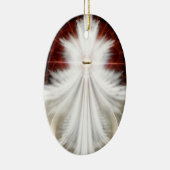 Angel Wings Snowflake Fractal Art Keramisch Ornament (Rechts)