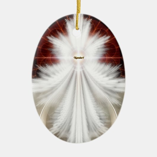 Angel Wings Snowflake Fractal Art Keramisch Ornament (Voorkant)