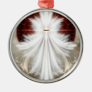 Angel Wings Snowflake Fractal Art Metalen Ornament