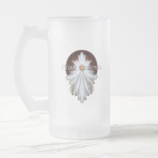 Angel Wings Snowflake Merry Kerstmis TW ISO Matglas Bierpul (Links)